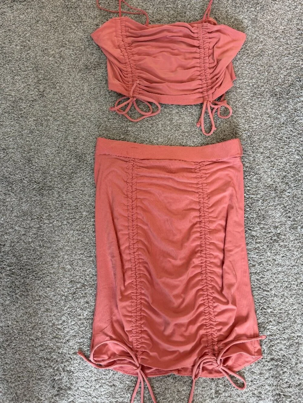Mauve Pink Ruched Skirt Set - Picture 5 of 9